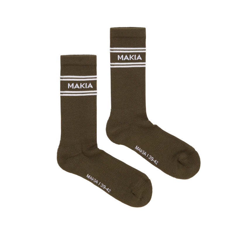 Makia Stripe Socks - Dusty Olive