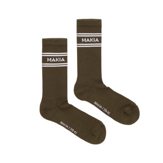 Makia Stripe Socks - Dusty Olive