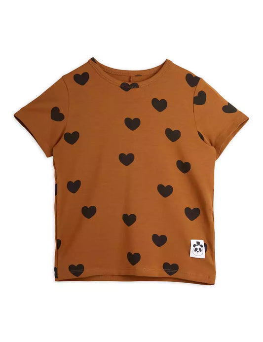 Mini Rodini Basic T-paita - Ruskea - Sydän