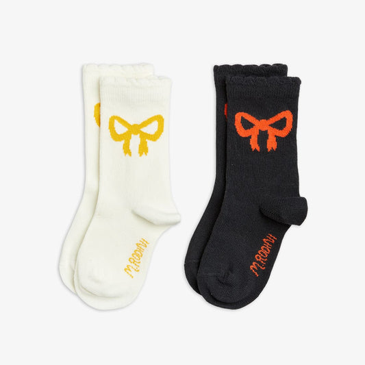 Mini Rodini Bow scallop 2-pack socks