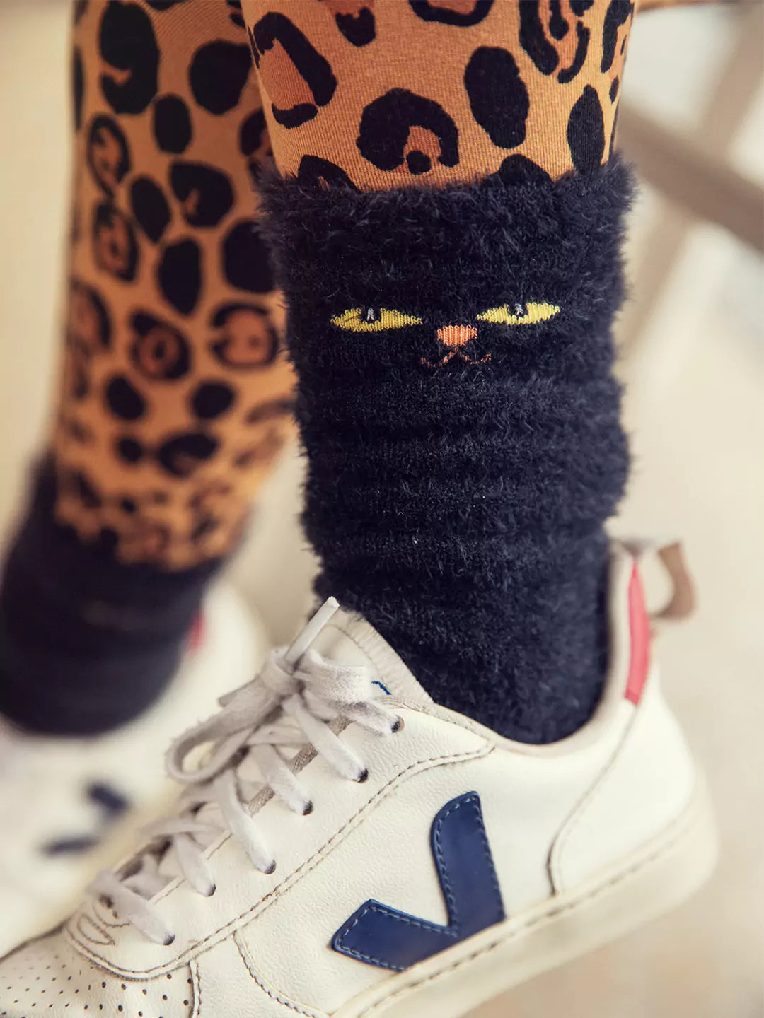 Mini Rodini Cat Eyes Fuzzy Sukat Mustat