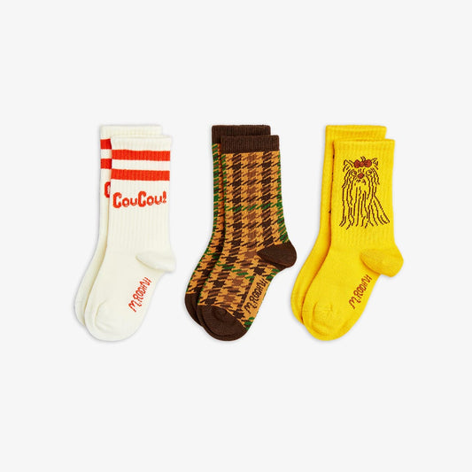 Mini Rodini Coucou 3-pack Socks