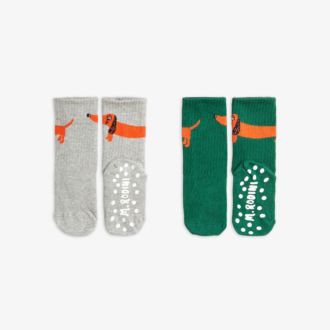 Mini Rodini Dog 2-pack anti-slip socks - Mäyräkoirasukat