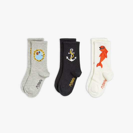 Mini Rodini Dolphin 3-pack socks