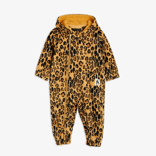 Mini Rodini Leopard fleece onesie