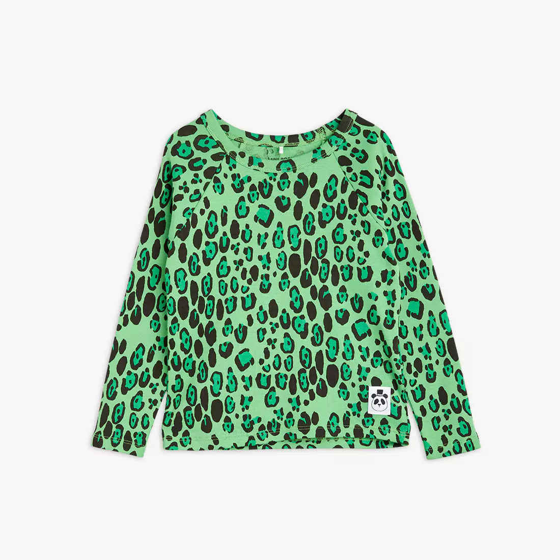 Mini Rodini Pitkähihainen Raglan paita - Vihreä Leopardi