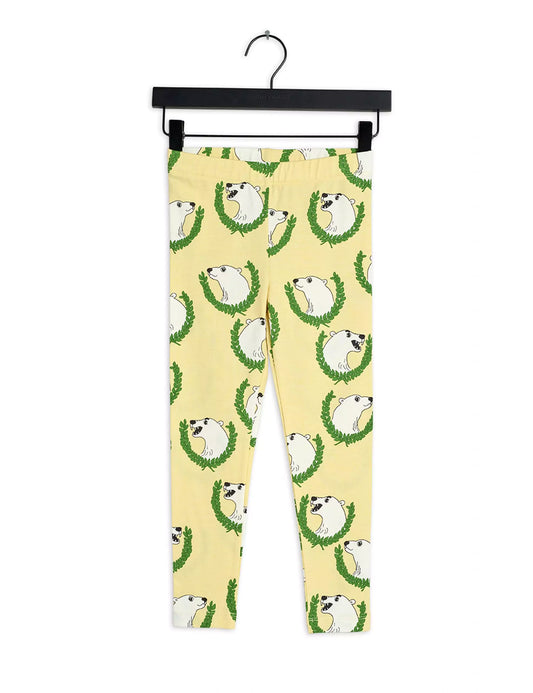 Mini Rodini Polar Bear Leggingssit - Keltainen