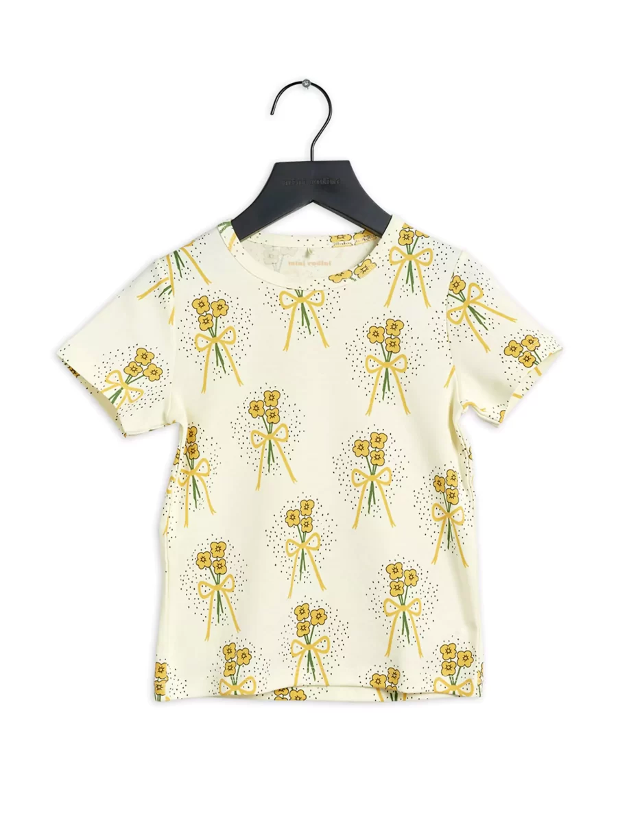 Mini Rodini Winterflowers T-paita - Keltainen