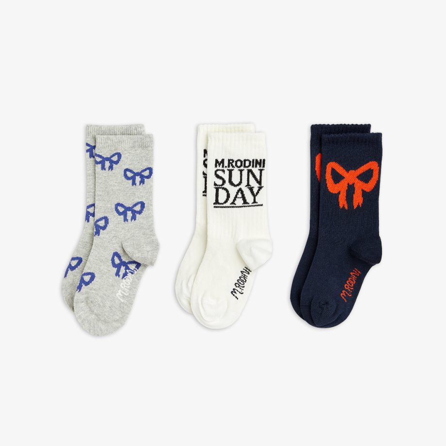 Mini Rodini Bow 3-pack socks